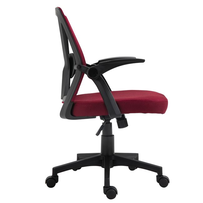 Πολυθρόνα γραφείου "BF2130" από ύφασμα mesh σε μπορντώ χρώμα 61x57x101