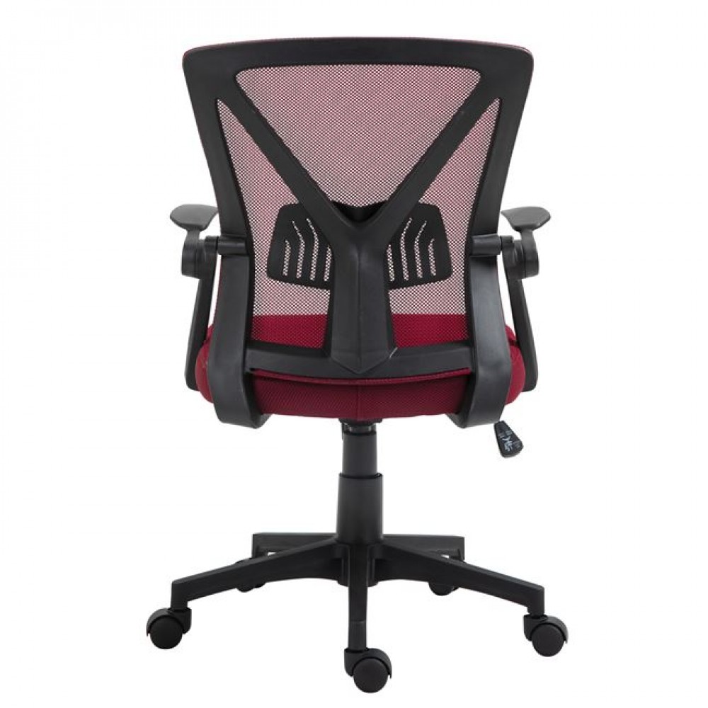 Πολυθρόνα γραφείου "BF2130" από ύφασμα mesh σε μπορντώ χρώμα 61x57x101