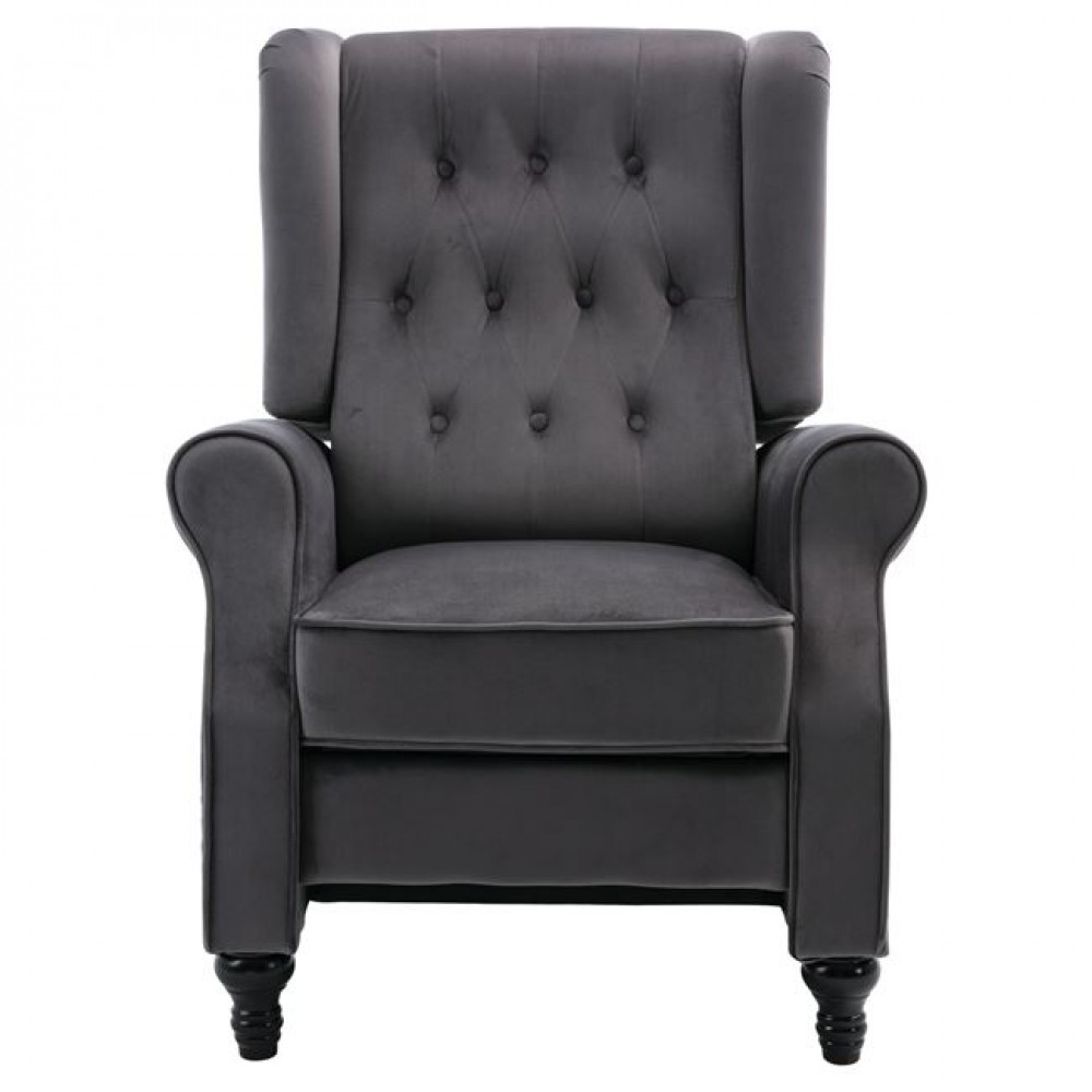 Πολυθρόνα μπερζέρα "CHESTER" από ύφασμα σε γκρι χρώμα 78x85x104