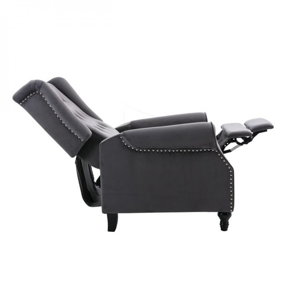 Πολυθρόνα μπερζέρα "CHESTER" από ύφασμα σε γκρι χρώμα 78x85x104