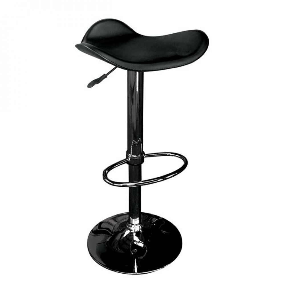 Σκαμπώ μπαρ "SADDLE" από μέταλλο/MDF σε μαύρο χρώμα 45x43x85