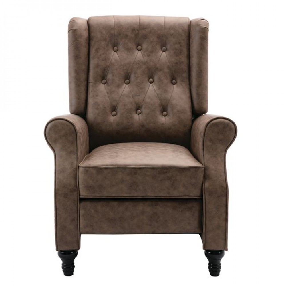 Πολυθρόνα μπερζέρα "CHESTER" από ύφασμα σε καφέ antique χρώμα 78x85x104