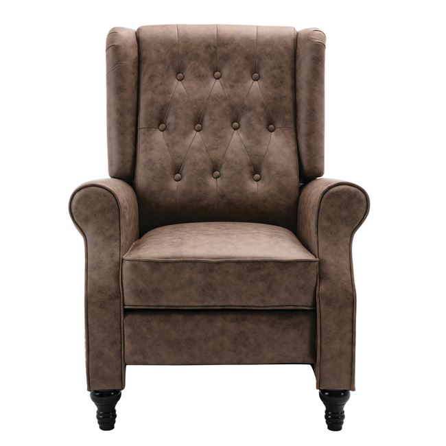 Πολυθρόνα μπερζέρα "CHESTER" από ύφασμα σε καφέ antique χρώμα 78x85x104