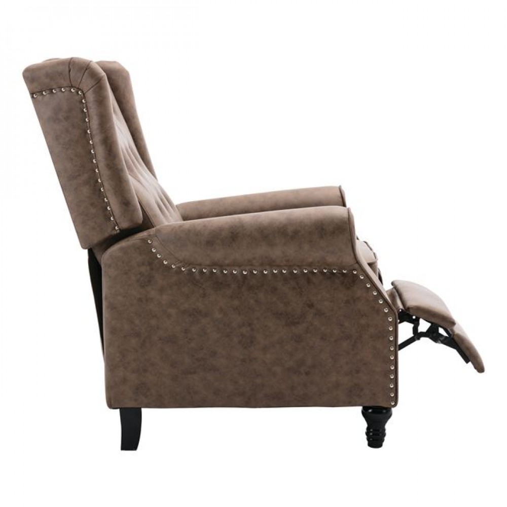 Πολυθρόνα μπερζέρα "CHESTER" από ύφασμα σε καφέ antique χρώμα 78x85x104