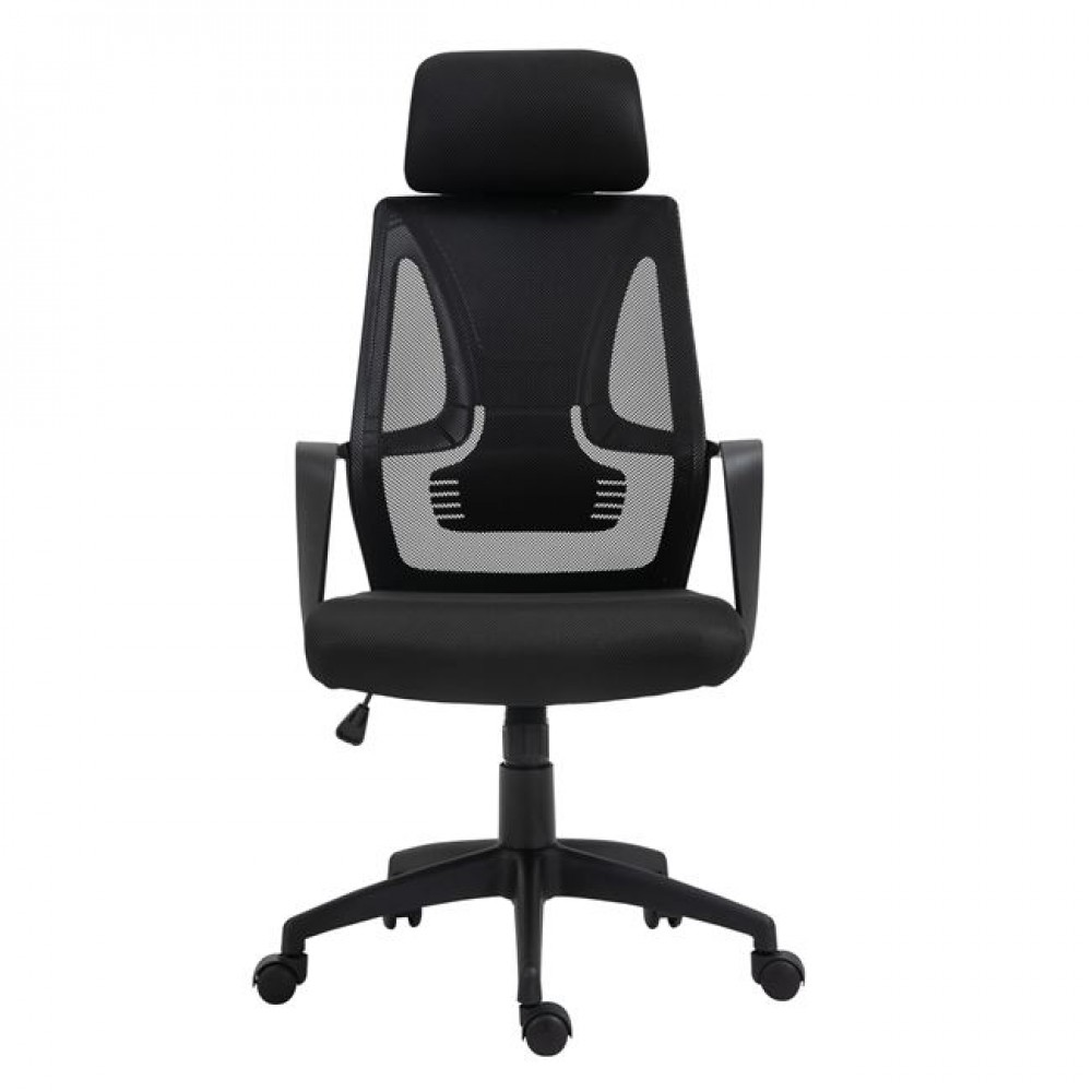 Πολυθρόνα διευθυντή "BF2950W" από ύφασμα mesh σε μαύρο χρώμα 60x67x129