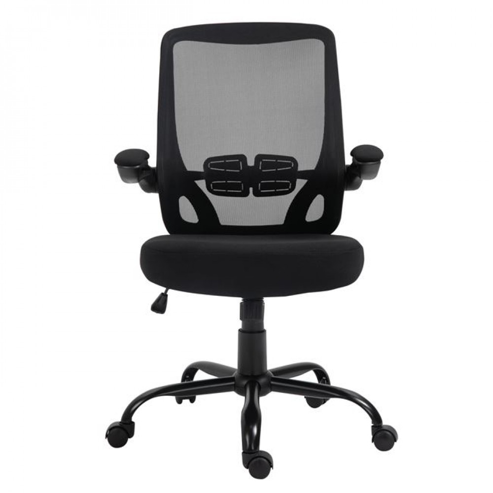 Πολυθρόνα γραφείου "BF2930W" από ύφασμα mesh σε μαύρο χρώμα 60x62x109