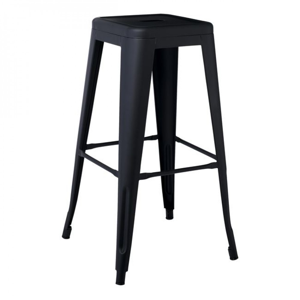 Σκαμπώ μπαρ "RELIX" μεταλλικό σε καφέ μαύρο ματ 43x43x76