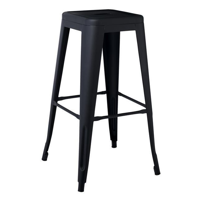 Σκαμπώ μπαρ "RELIX" μεταλλικό σε καφέ μαύρο ματ 43x43x76