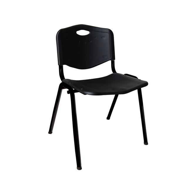 Καρέκλα "STUDY" από μέταλλο/PP σε μαύρο χρώμα 53x55x77
