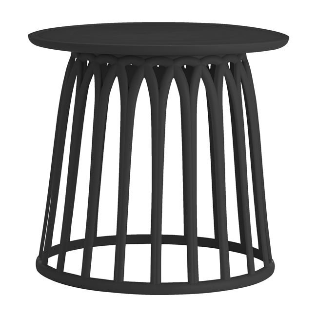 Τραπέζι "SABA" βοηθητικό από PP/ABS σε μαύρο χρώμα Φ50x45