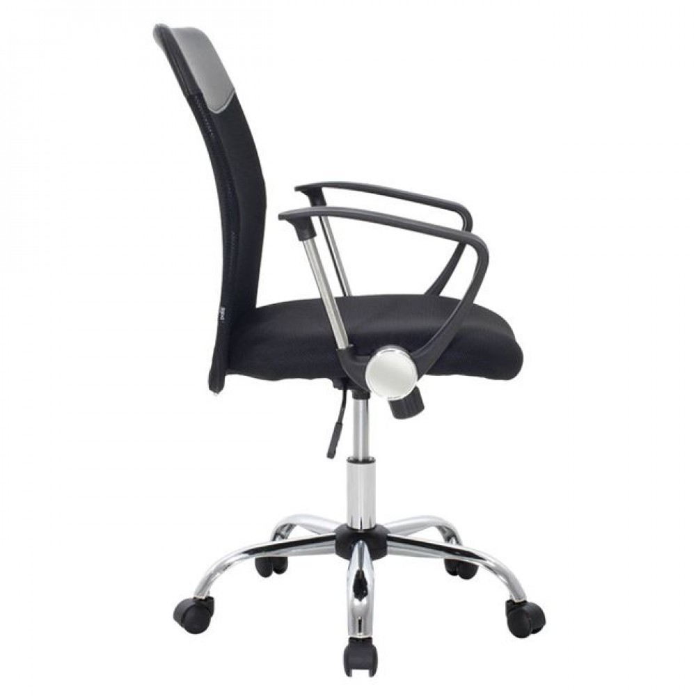 Πολυθρόνα γραφείου "BF2401" από ύφασμα mesh σε μαύρο χρώμα 59x59x102