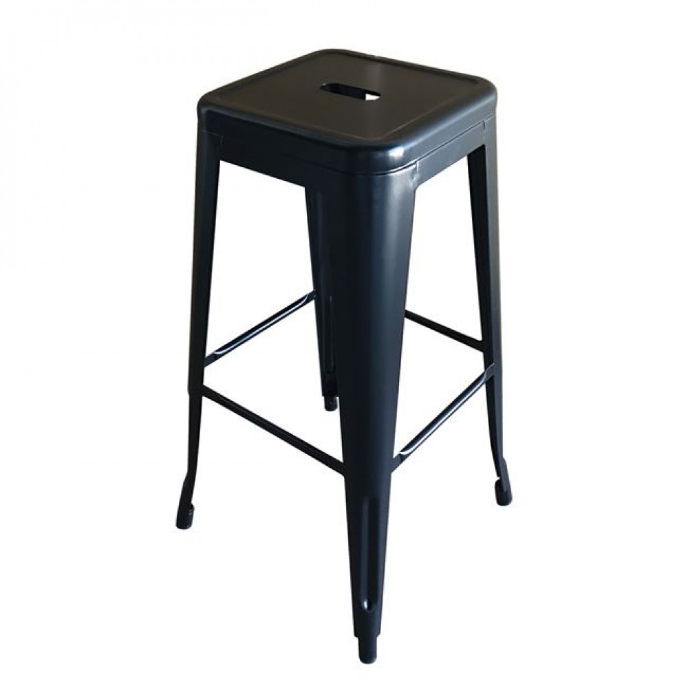 Σκαμπό μπαρ "RELIX" από μέταλλο σε μαύρο χρώμα 43x43x76