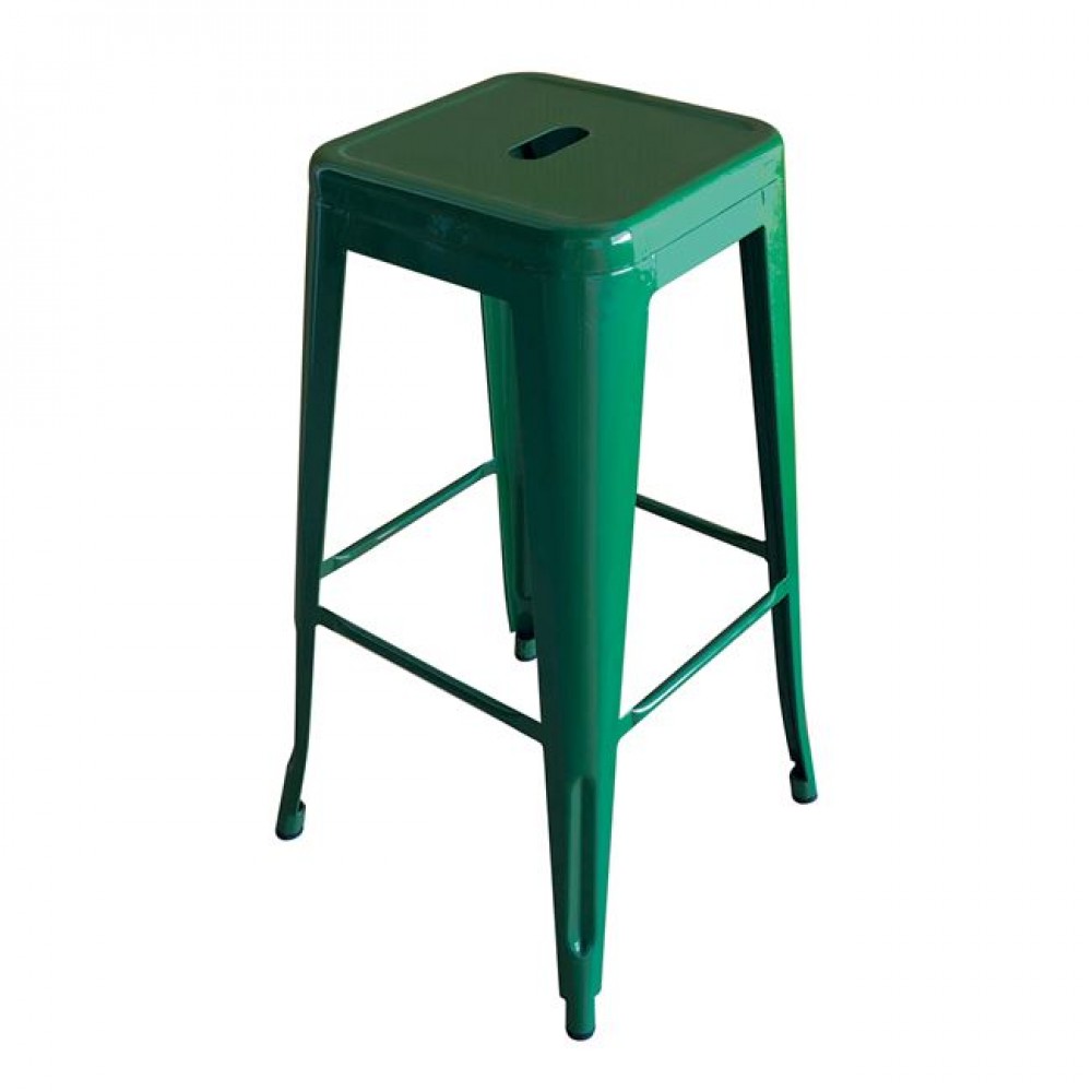 Σκαμπό μπαρ "RELIX" από μέταλλο σε πράσινο χρώμα 43x43x76