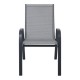 Πολυθρόνα κήπου "RIO" από μέταλλο/textilene σε ανθρακί/γκρι χρώμα 55x74x91
