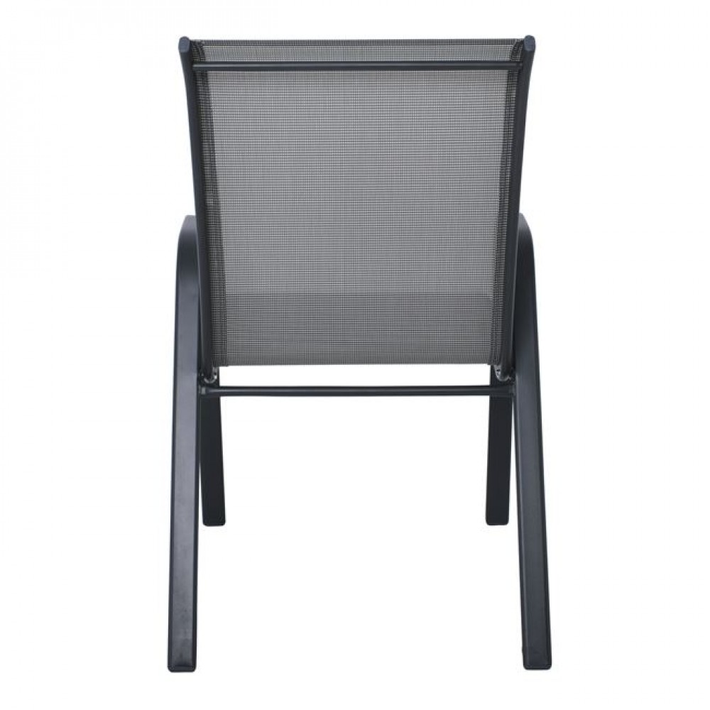 Πολυθρόνα κήπου "RIO" από μέταλλο/textilene σε ανθρακί/γκρι χρώμα 55x74x91