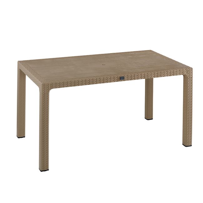 Τραπέζι "PELLO" από PP/πλαστικό σε μπεζ/καπουτσίνο χρώμα 150x90x73