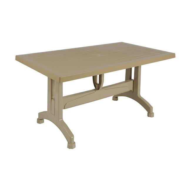 Τραπέζι "VICCO" από PP/πλαστικό σε μπεζ/καπουτσίνο χρώμα 120x70x73