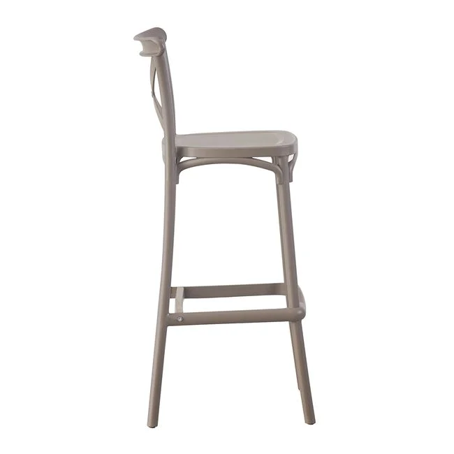 Σκαμπό μπαρ "DESTINY" από πολυπροπυλένιο σε χρώμα μόκα 53x45x75/107