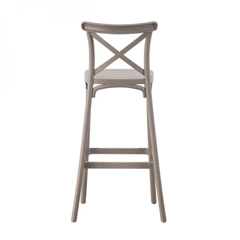 Σκαμπό μπαρ "DESTINY" από πολυπροπυλένιο σε χρώμα μόκα 53x45x75/107