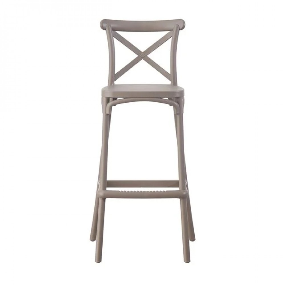 Σκαμπό μπαρ "DESTINY" από πολυπροπυλένιο σε χρώμα μόκα 53x45x75/107