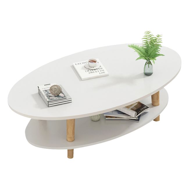 Τραπέζι σαλονιού "FINE" από MDF σε λευκό/φυσικό χρώμα 100x50x43