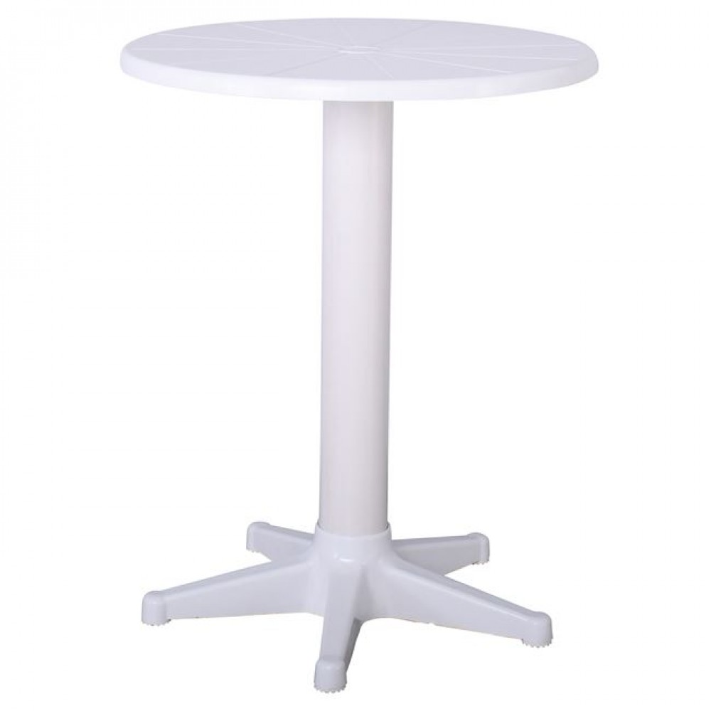 Τραπέζι εξωτερικού χώρου "GAZ" από PP σε λευκό χρώμα Φ60x73