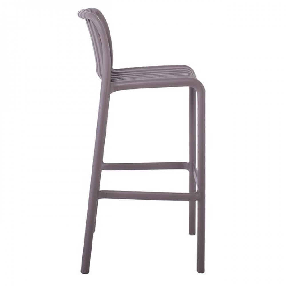 Σκαμπώ μπαρ εξωτερικού χώρου "MODA" από PP σε μόκα χρώμα 45x49x101