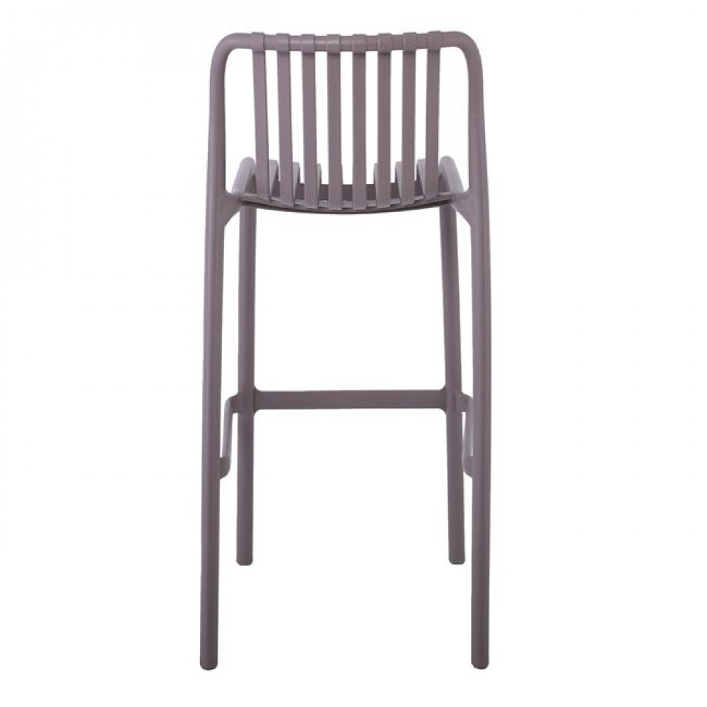 Σκαμπώ μπαρ εξωτερικού χώρου "MODA" από PP σε μόκα χρώμα 45x49x101