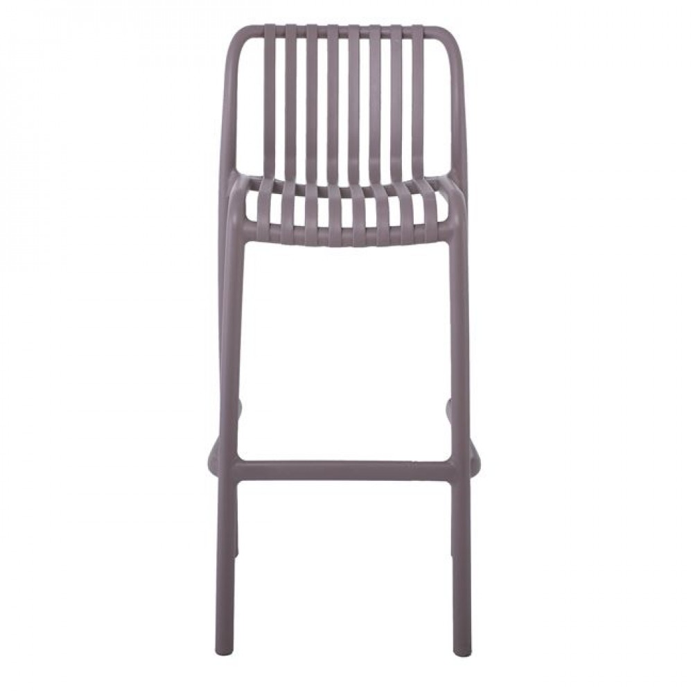 Σκαμπώ μπαρ εξωτερικού χώρου "MODA" από PP σε μόκα χρώμα 45x49x101