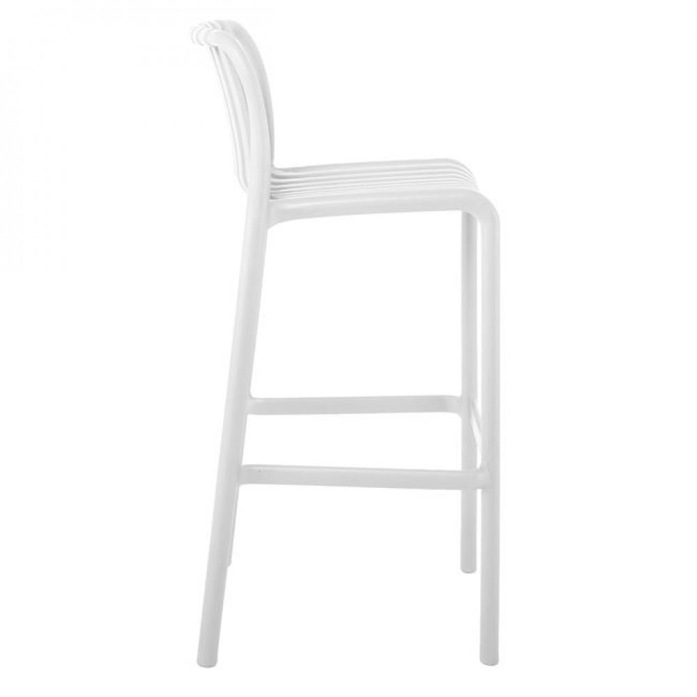 Σκαμπώ μπαρ εξωτερικού χώρου "MODA" από PP σε λευκό χρώμα 45x49x101