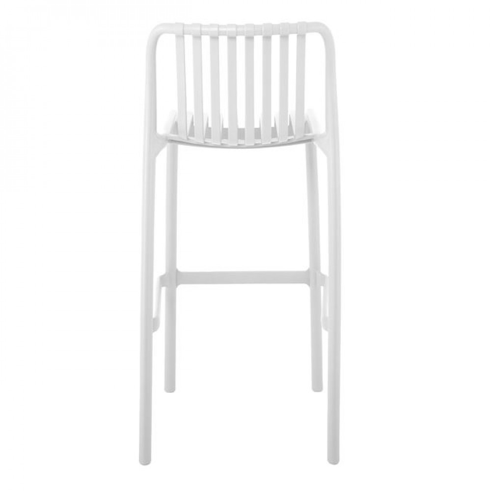 Σκαμπώ μπαρ εξωτερικού χώρου "MODA" από PP σε λευκό χρώμα 45x49x101