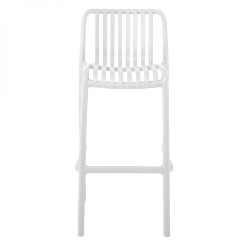 Σκαμπώ μπαρ εξωτερικού χώρου "MODA" από PP σε λευκό χρώμα 45x49x101