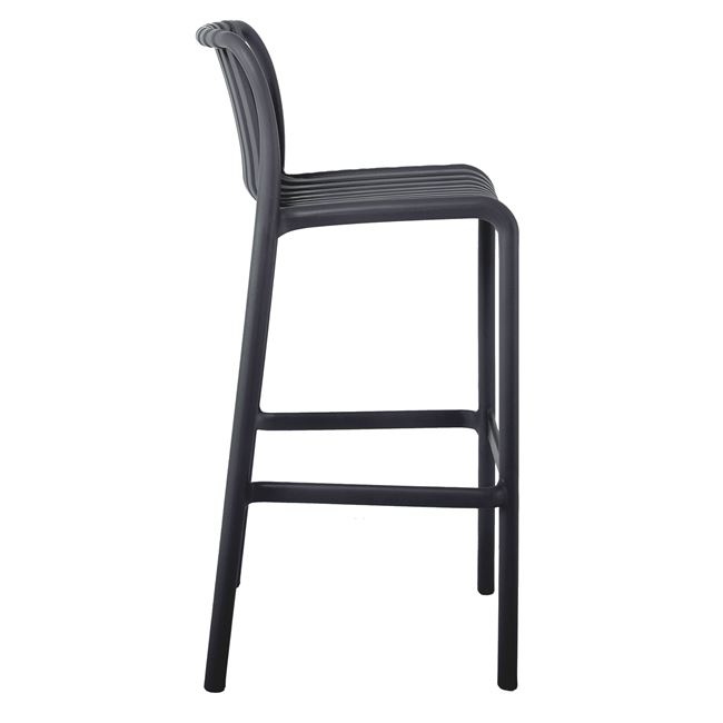 Σκαμπώ μπαρ εξωτερικού χώρου "MODA" από PP σε ανθρακί χρώμα 45x49x101