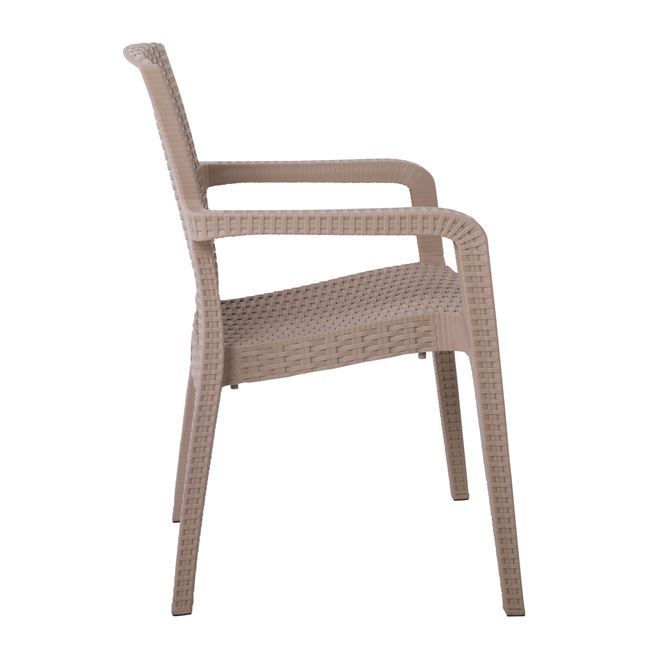 Πολυθρόνα κήπου "LORA" στοιβαζόμενη από πολυπροπυλένιο σε καπουτσίνο χρώμα 57x57x87