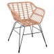 Πολυθρόνα κήπου "SALSA-S" από wicker σε φυσικό χρώμα 56x57x76