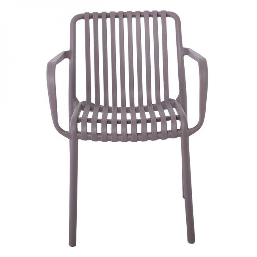 Πολυθρόνα εξωτερικού χώρου "MODA" από PP σε μόκα χρώμα 57x58x80