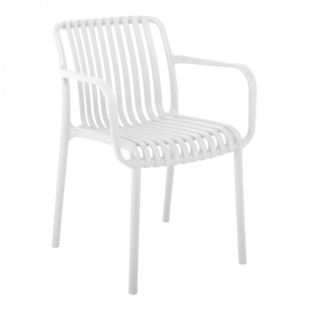 Πολυθρόνα εξωτερικού χώρου "MODA" από PP σε λευκό χρώμα 57x58x80