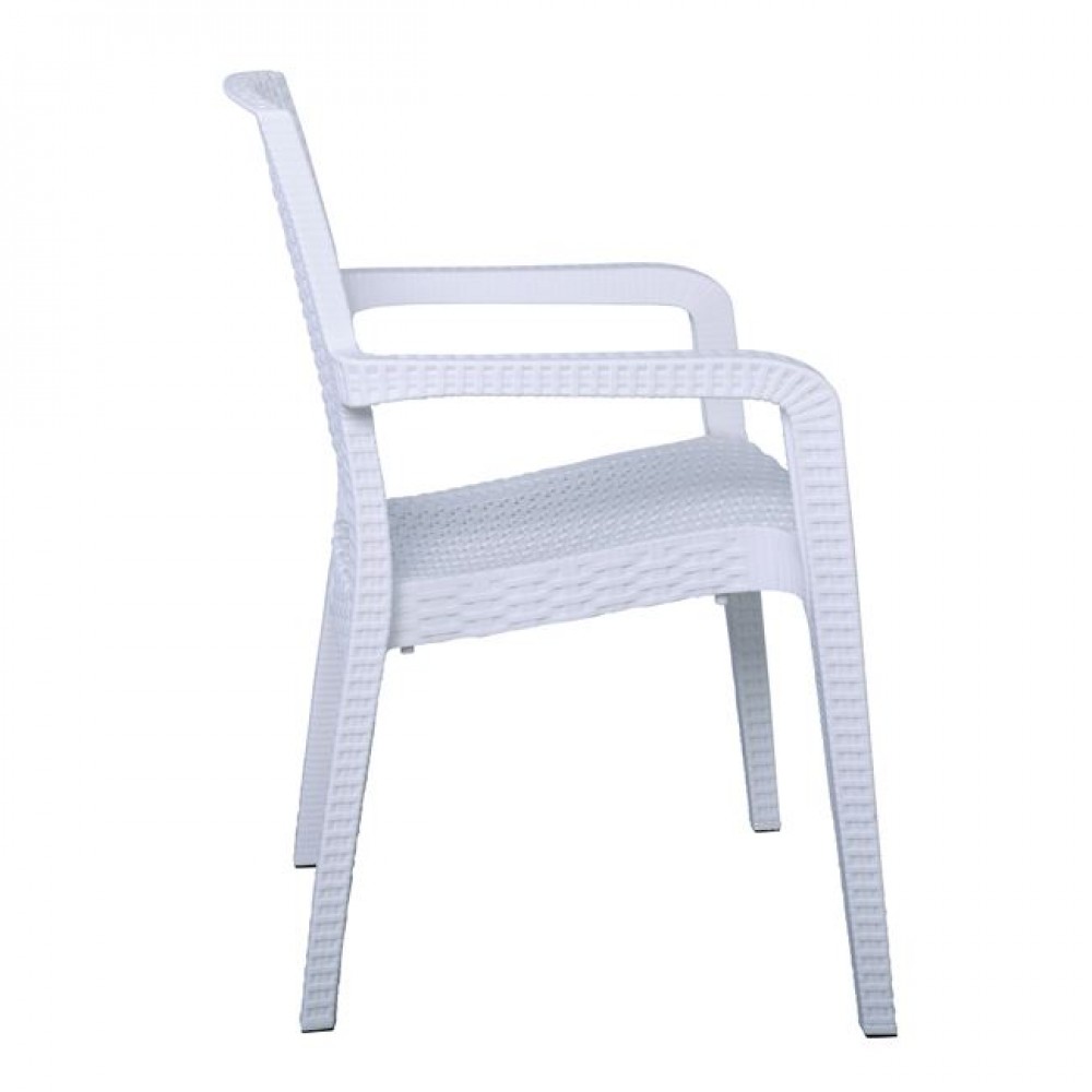 Πολυθρόνα εξωτερικού χώρου "LORA" από PP σε λευκό χρώμα 57x57x87