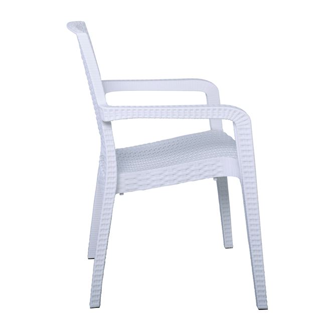 Πολυθρόνα εξωτερικού χώρου "LORA" από PP σε λευκό χρώμα 57x57x87