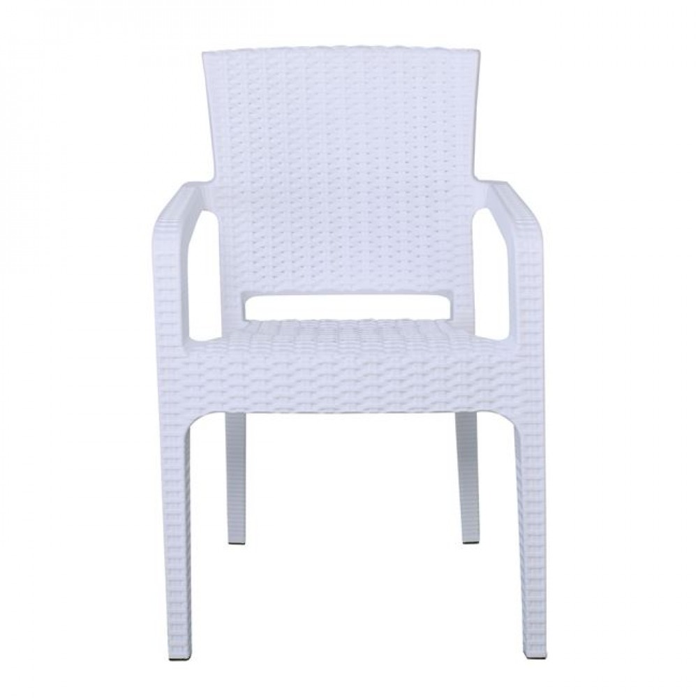 Πολυθρόνα εξωτερικού χώρου "LORA" από PP σε λευκό χρώμα 57x57x87