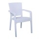 Πολυθρόνα εξωτερικού χώρου "LORA" από PP σε λευκό χρώμα 57x57x87