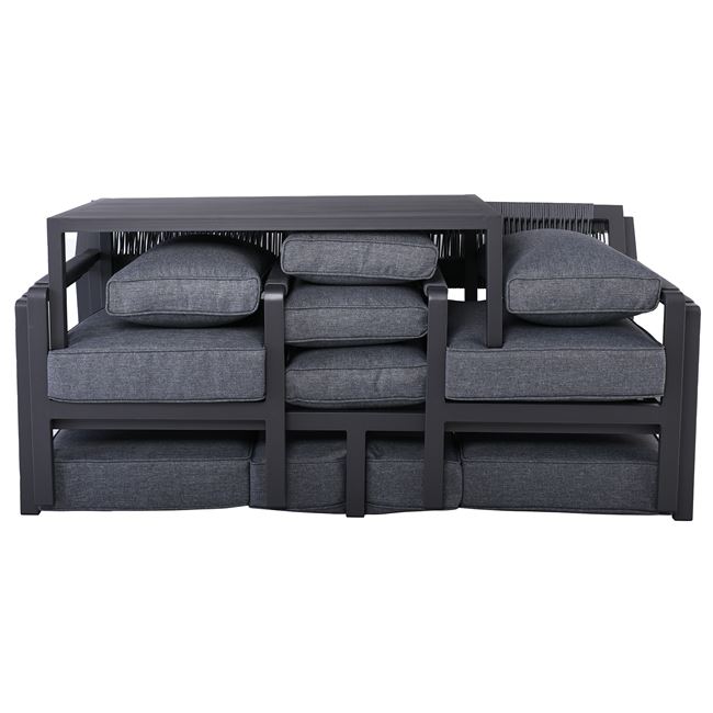 Σετ εξωτερικού χώρου "RIVIERA" 4τμχ από αλουμίνιο/ύφασμα σε ανθρακί χρώμα 184x76x75