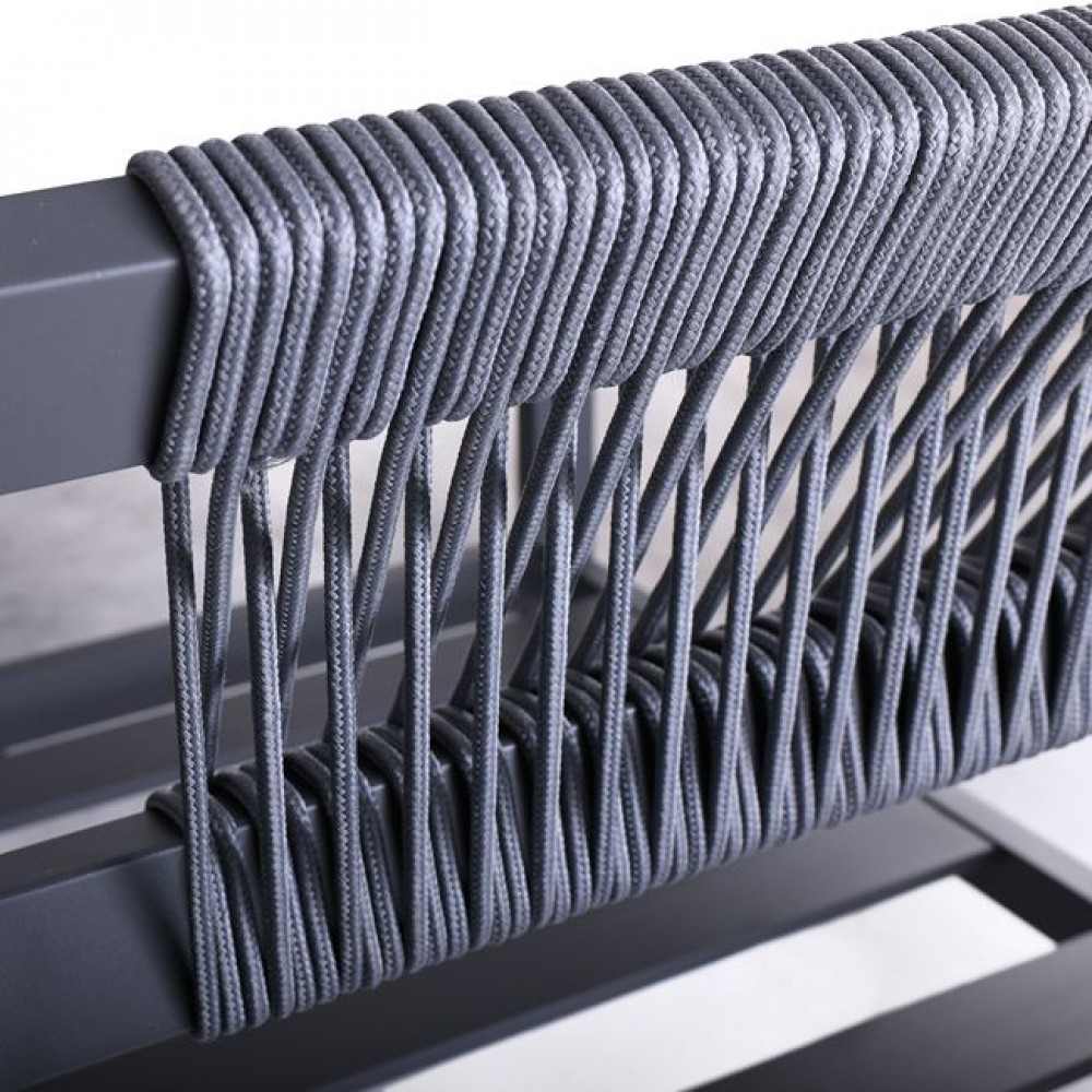 Σετ εξωτερικού χώρου "RIVIERA" 4τμχ από αλουμίνιο/ύφασμα σε ανθρακί χρώμα 184x76x75