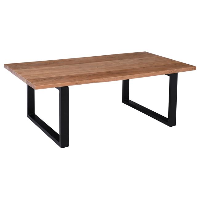 Τραπέζι σαλονιού "ΤΑΝΤΑ" από ξύλο ακακίας-μέταλλο σε φυσικό-μαύρο χρώμα 123x71x31