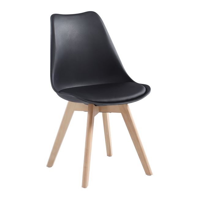 Καρέκλα "MARTIN" από PP/PU σε μαύρο χρώμα 48x56x82