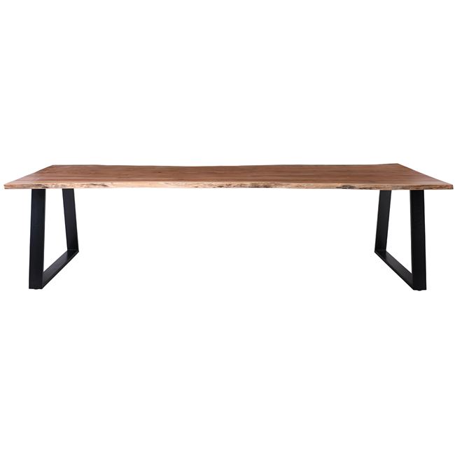 Τραπέζι "LIZARD" από μέταλλο/ξύλο σε μαύρο/φυσικό χρώμα 300x100x78