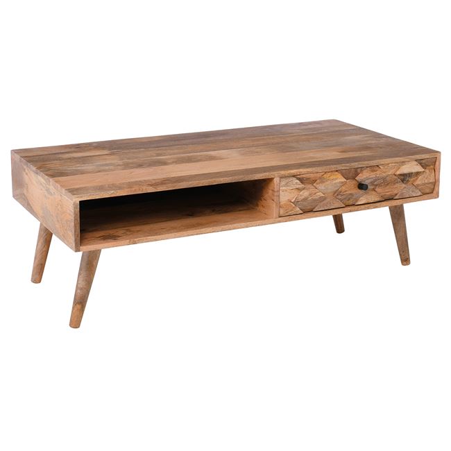 Τραπέζι σαλονιού "TEKA-W" από ξύλο σε φυσικό χρώμα 120x60x40