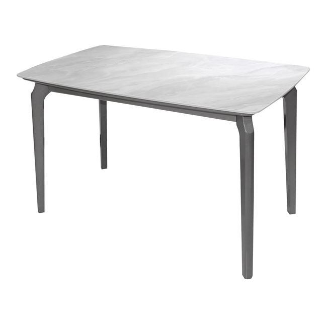 Τραπέζι "DALIN" από ξύλο/sintered stone σε χρώμα γκρι/λευκό μαρμάρου 130x80x74