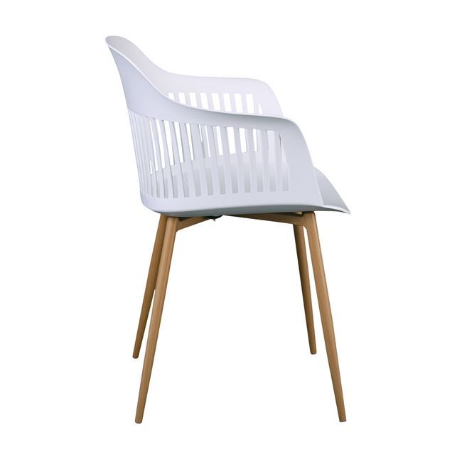 Πολυθρόνα "LOUISE" από μέταλλο/PP σε φυσικό/λευκό χρώμα 59x58x82