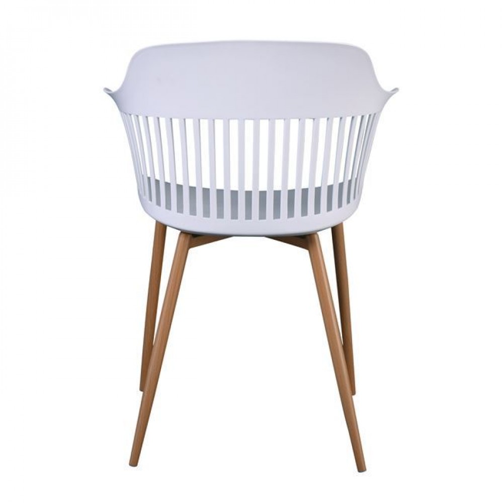 Πολυθρόνα "LOUISE" από μέταλλο/PP σε φυσικό/λευκό χρώμα 59x58x82